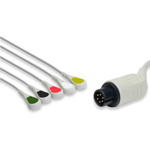 Kabel kompletny EKG do MEK, 5 odprowadzeń, zatrzask, wtyk 6 pin